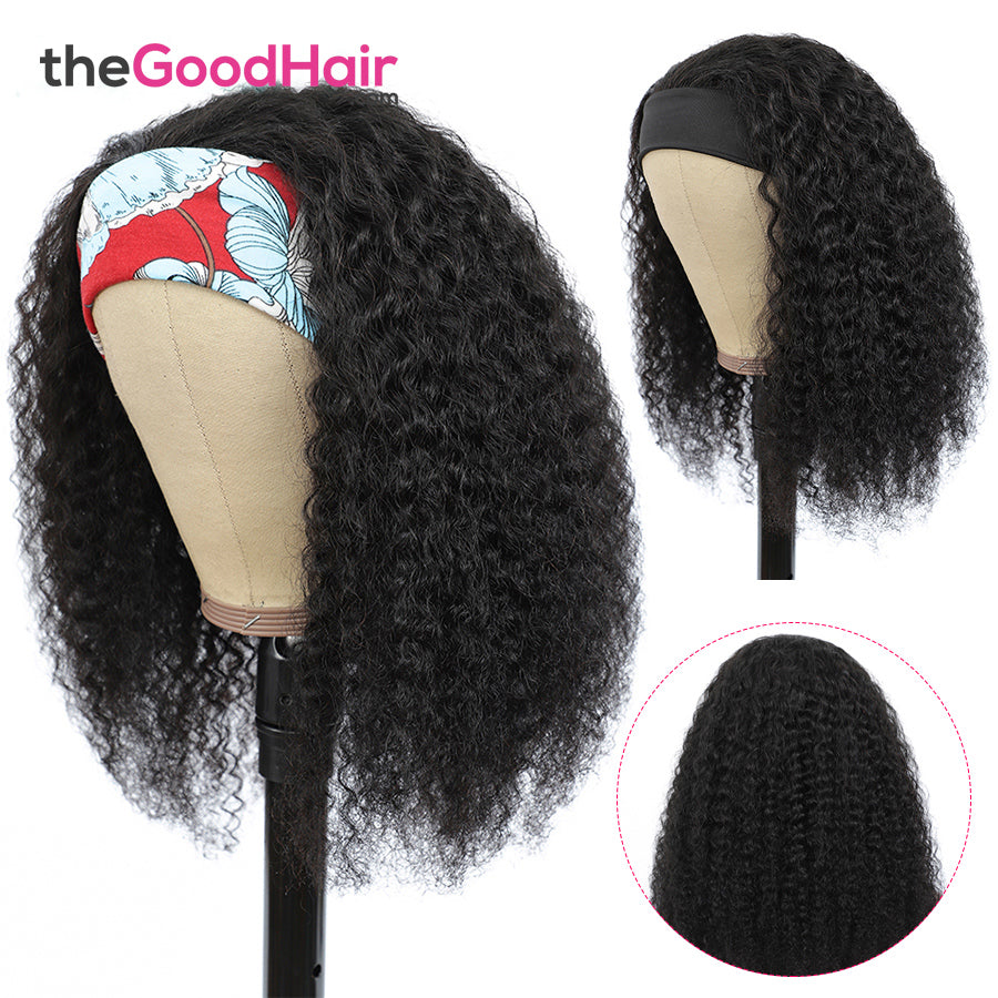 Deep Wave Headband Wig Virgin Human Hair(Get Free Headband)