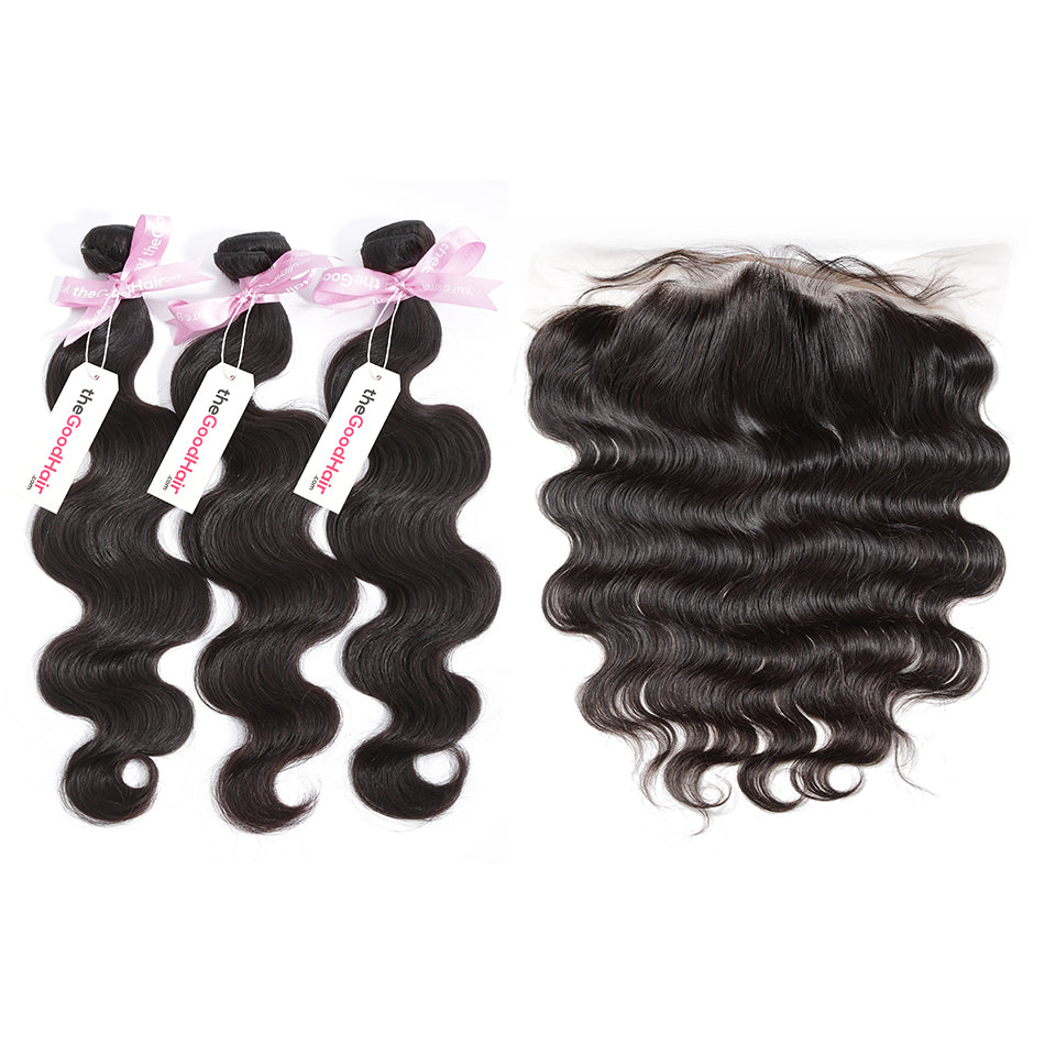 7A 3 Bundles Brazilian Hair With Frontal Body Wave