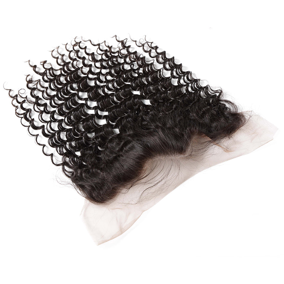 13x4 Lace frontal Human hair deep curly