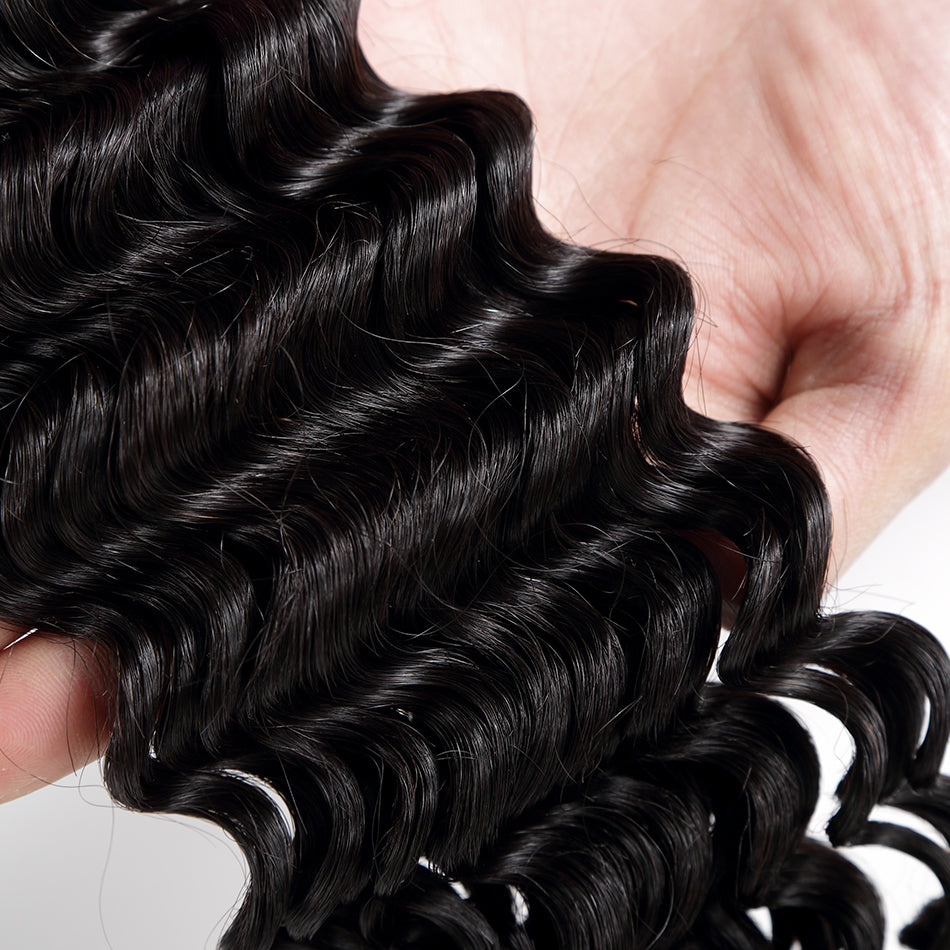 7A Hair Weave Peruvian Virgin Hair Deep Curly