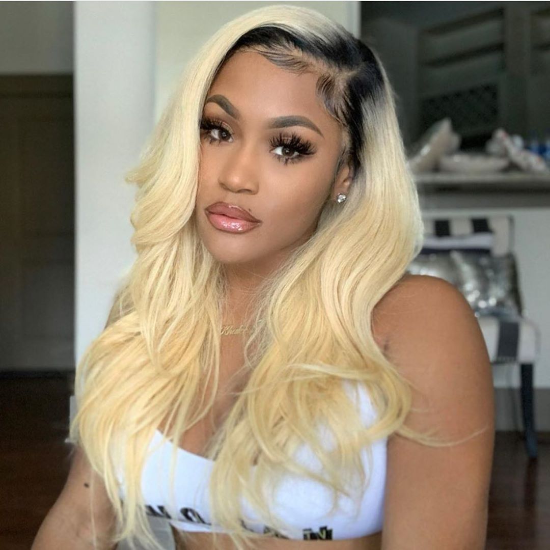 #1B/613 blonde body wave lace front wig human virgin hair