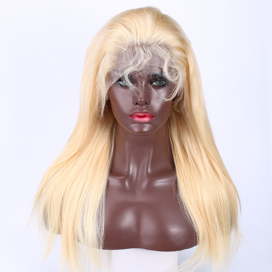 13x4 #613 Straight Blonde Hair Virgin Human Hair Lace Front Wig