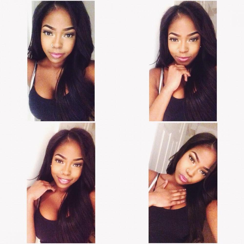 7A 4 Bundles Hair Weave Brazilian Hair With Silk Base Closure Straight