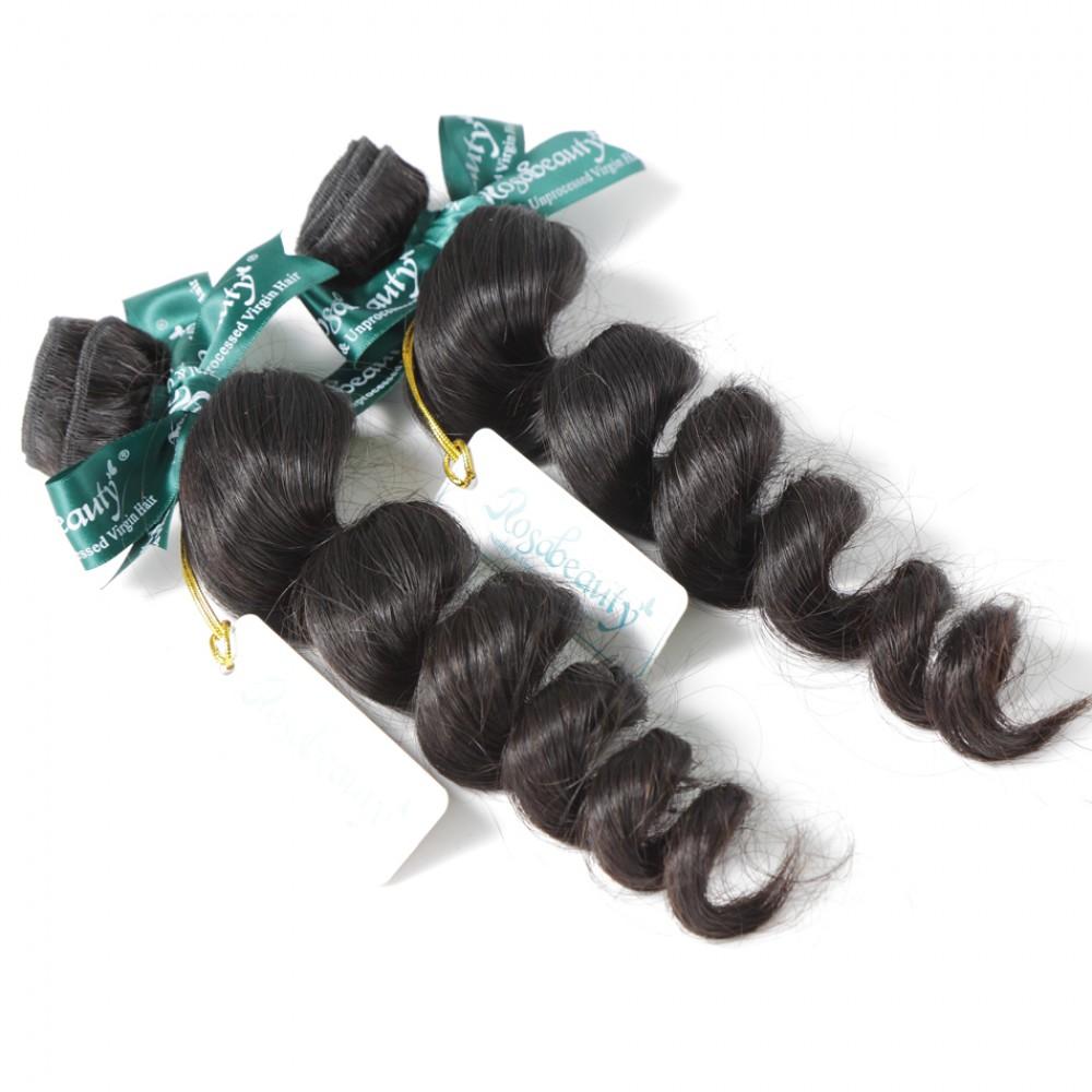 7A 2 Bundles Brazilian Hair With Frontal Loose Wave