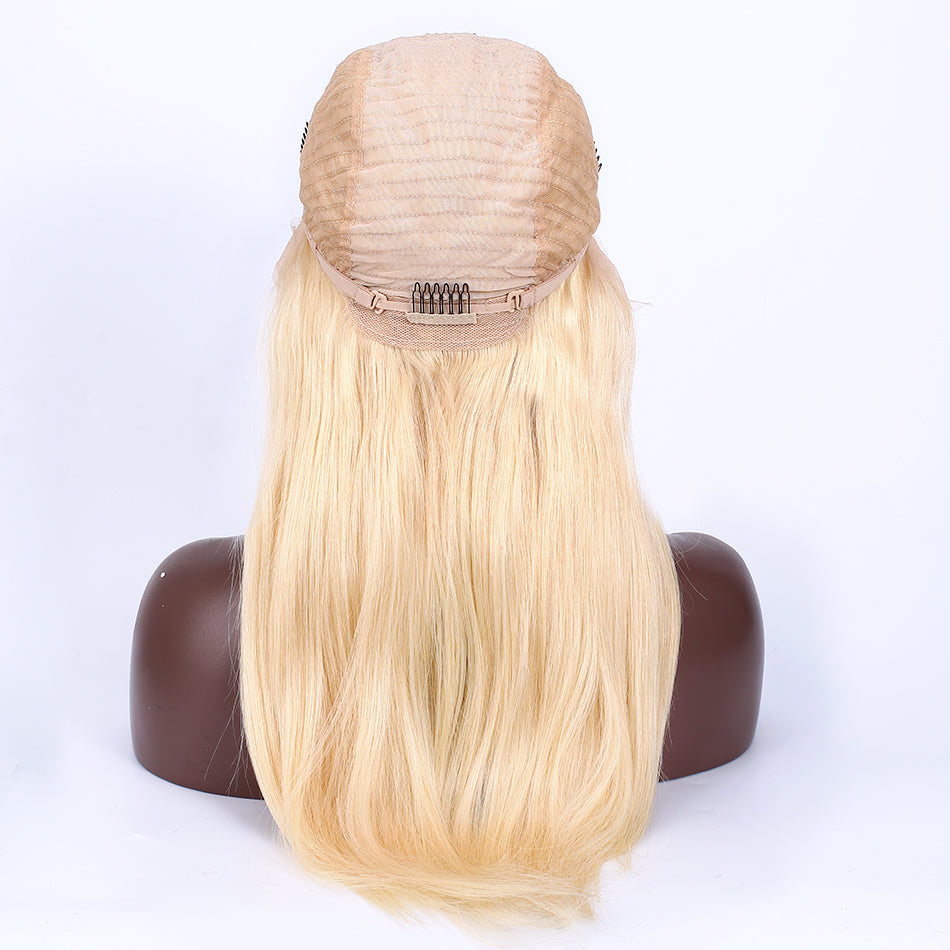 13x4 #613 Straight Blonde Hair Virgin Human Hair Lace Front Wig