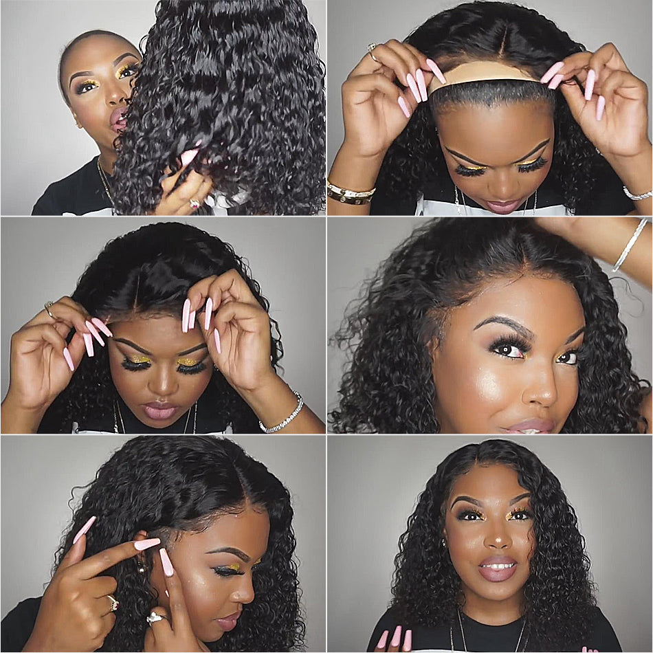 Bob wig human hair lace wig deep curly