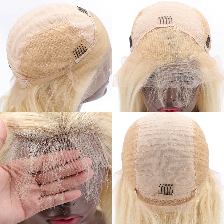 13x4 #613 Straight Blonde Hair Virgin Human Hair Lace Front Wig
