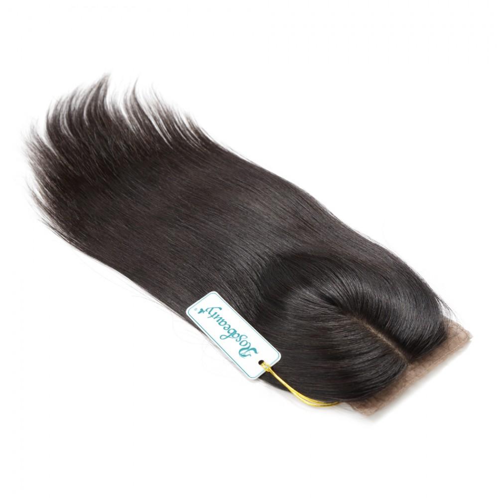7A 4 Bundles Hair Weave Brazilian Hair With Silk Base Closure Straight
