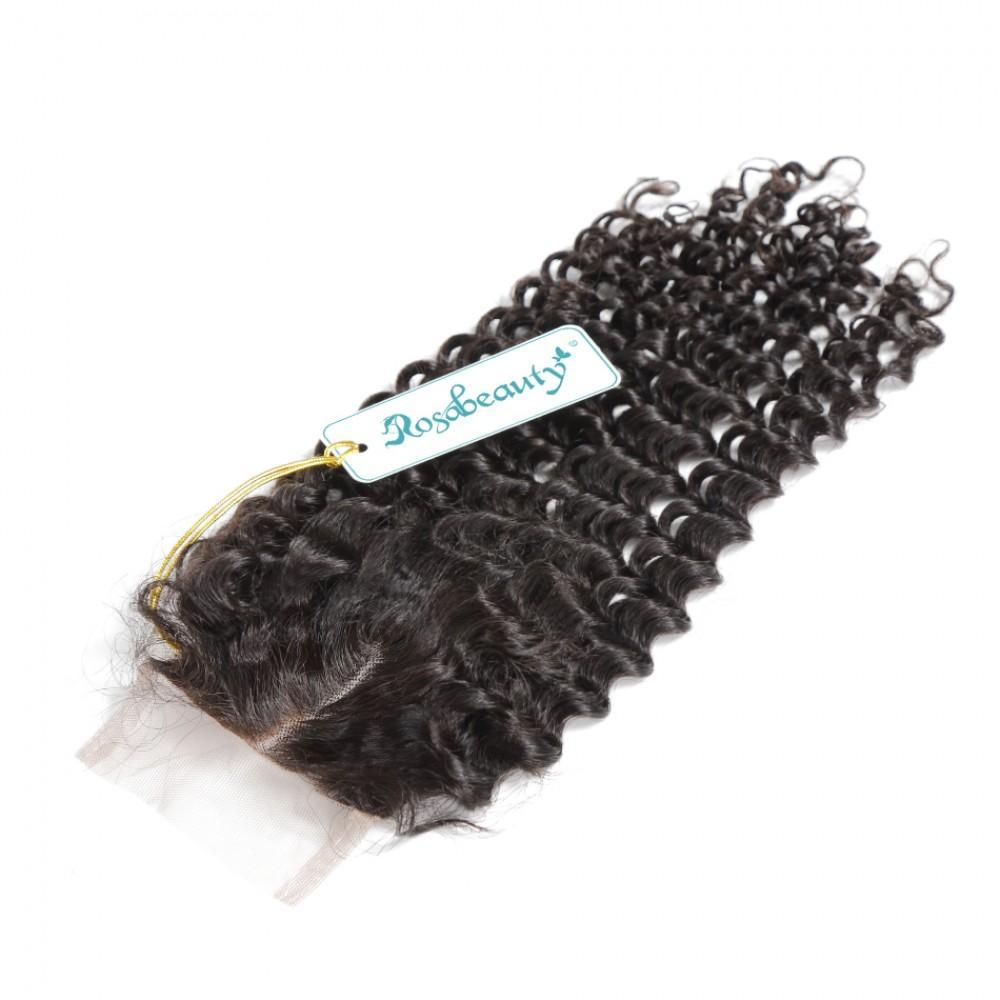 7A 4 Bundles Hair Weave Brazilian Hair With Lace Closure Deep Wave