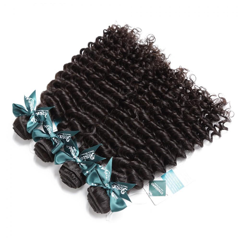 8A Hair Weave Indian Virgin Hair Deep Wave