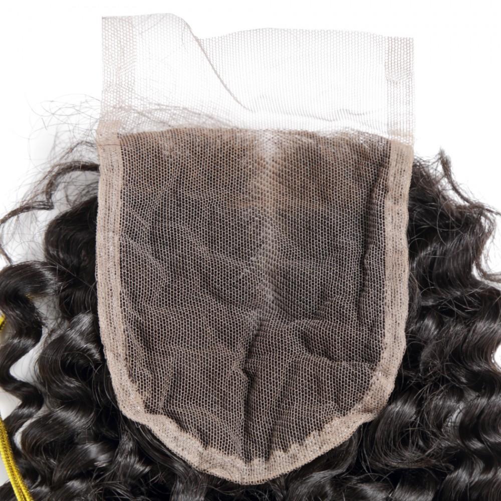 7A 4 Bundles Hair Weave Brazilian Hair With Lace Closure Deep Wave