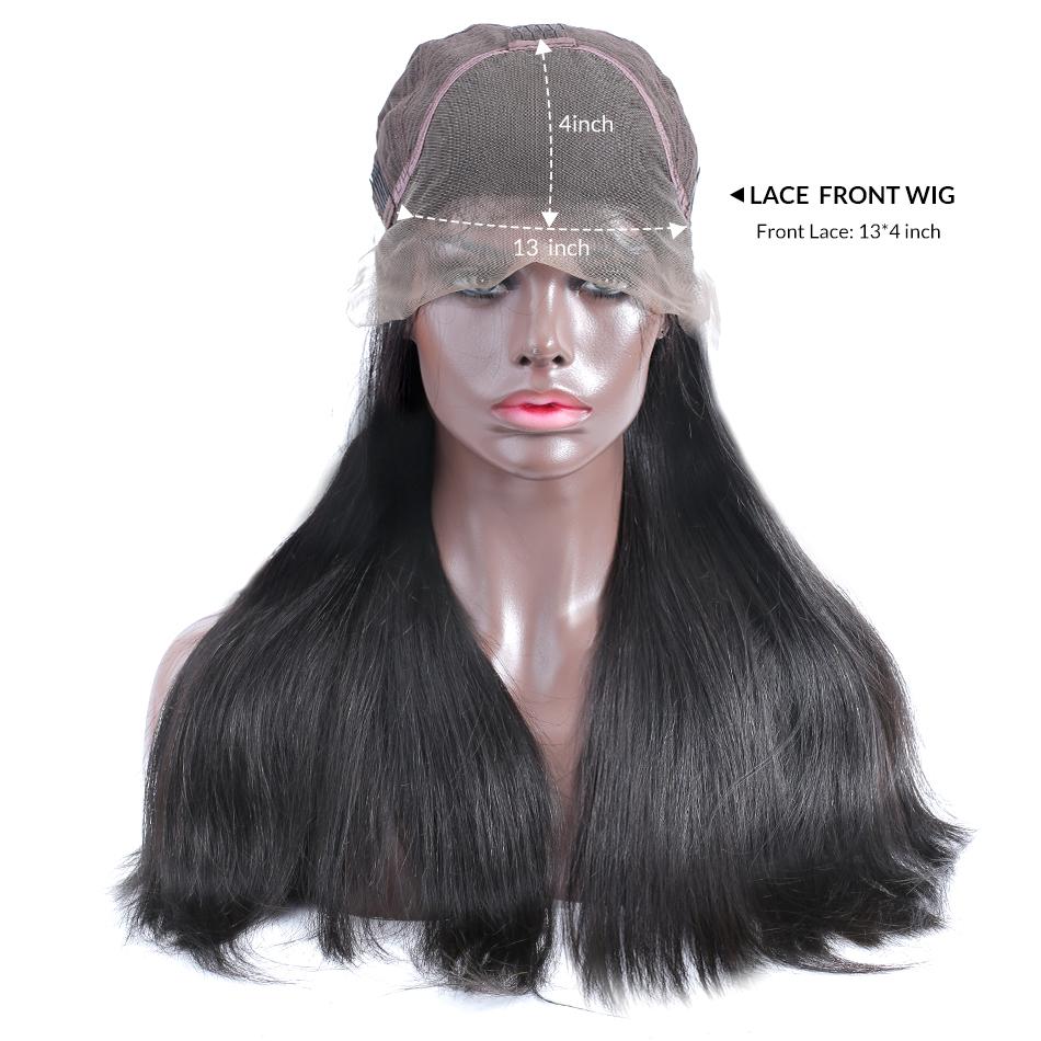 250% high density frontal 13x6 lace wig pre plucked straight