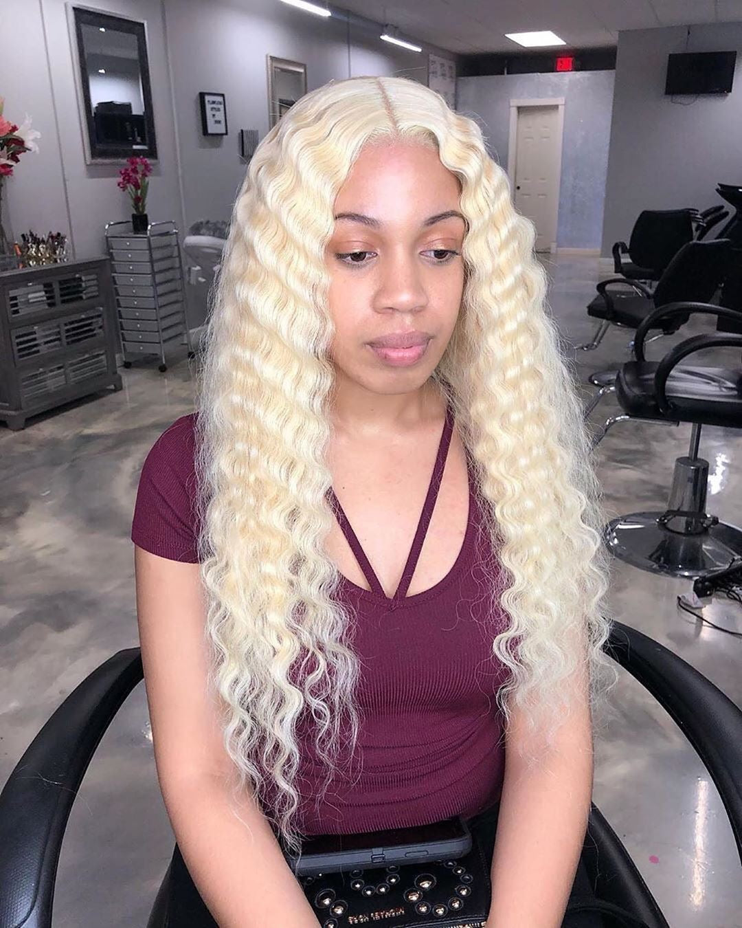 13x4 #613 Deep Wave Blonde Hair Virgin Human Hair Lace Front Wig
