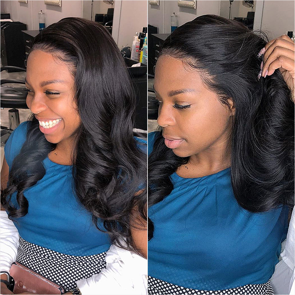 Pre bleached knots best virgin human hair full lace wig loose wave