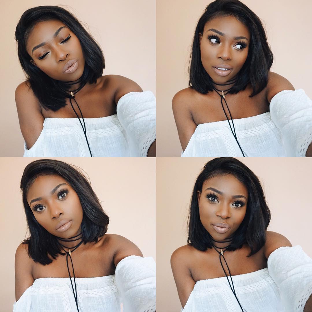 Bob wig human hair lace wig straight