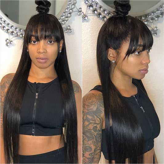 Pre bleached knots best virgin human hair full lace wig straight