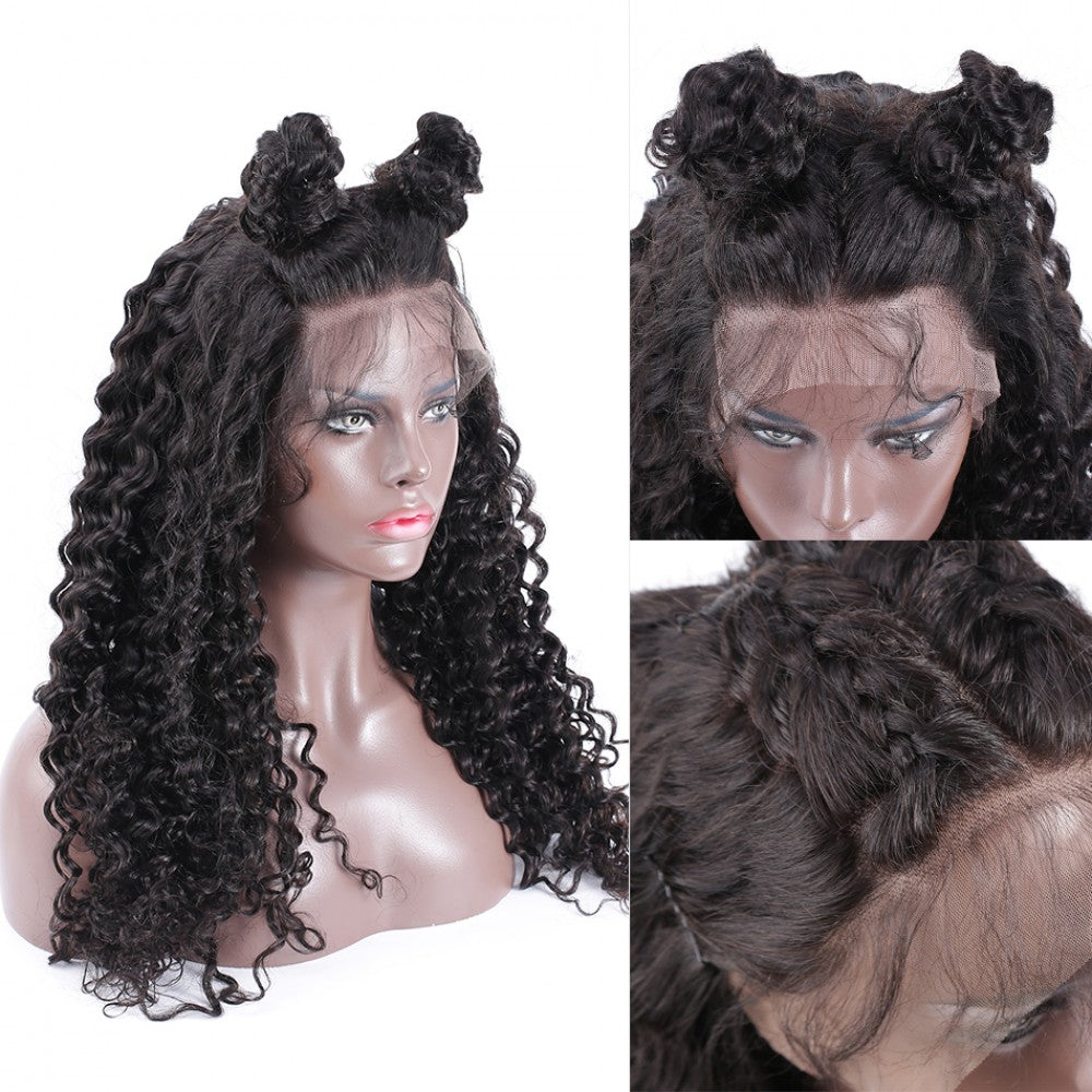 180% Density Breathable 360 Lace Wig Pre Plucked Deep Curly