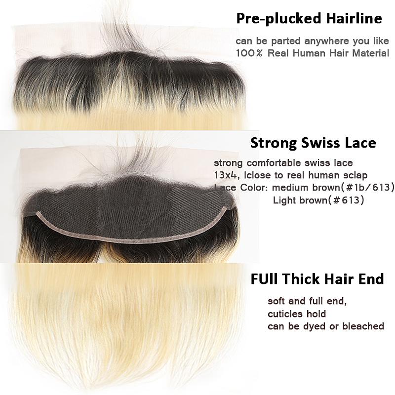 #1B/613 Blonde 13x4 Lace Frontal Straight