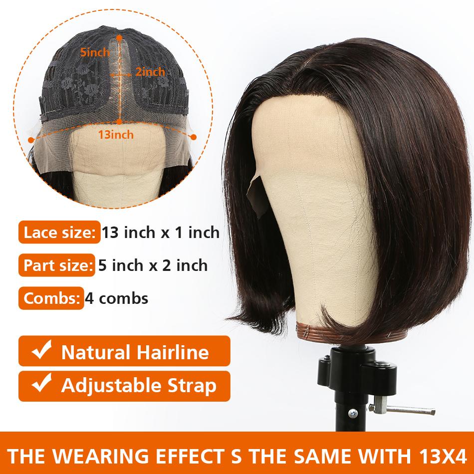 T Part 13x4 Bob Wig Straight Virgin Human Hair