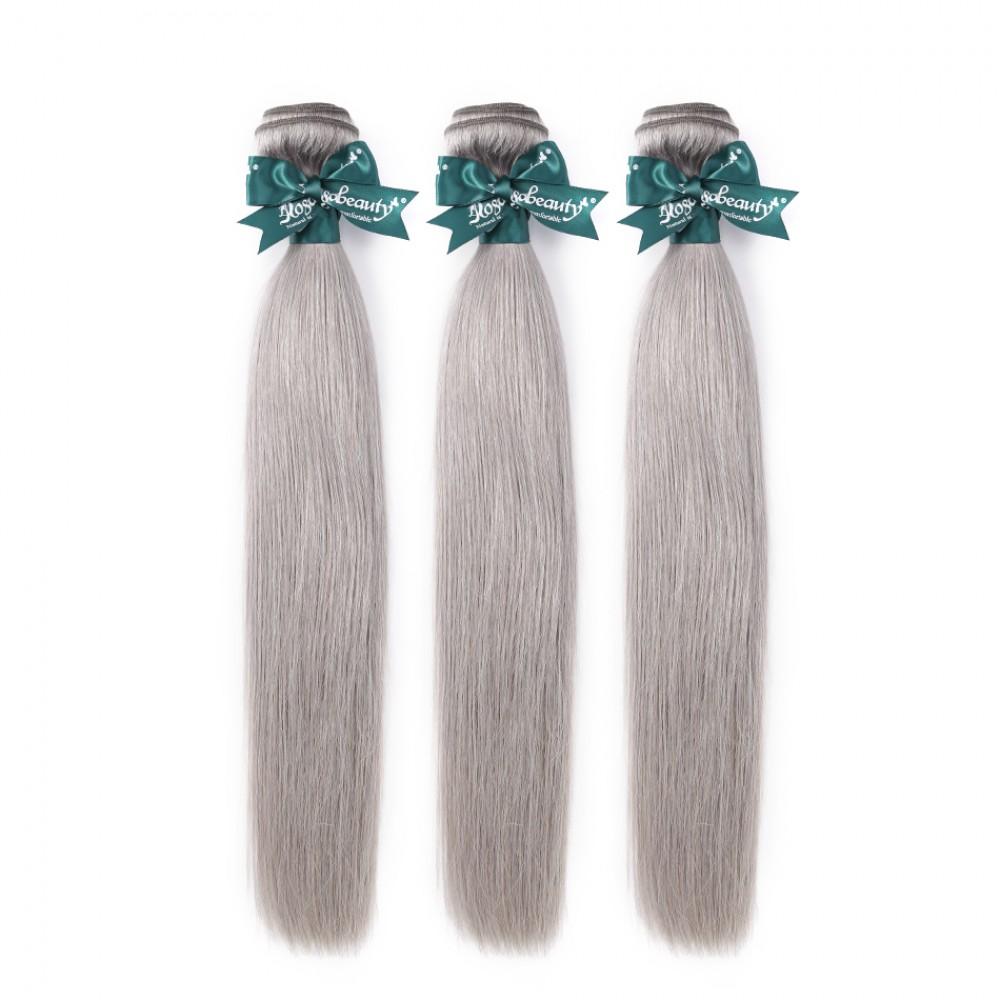 8A Sliver Grey Straight Hair Bundles