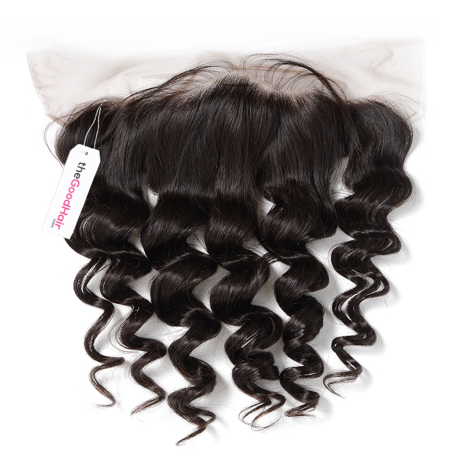 13x4 Lace frontal Human hair loose wave