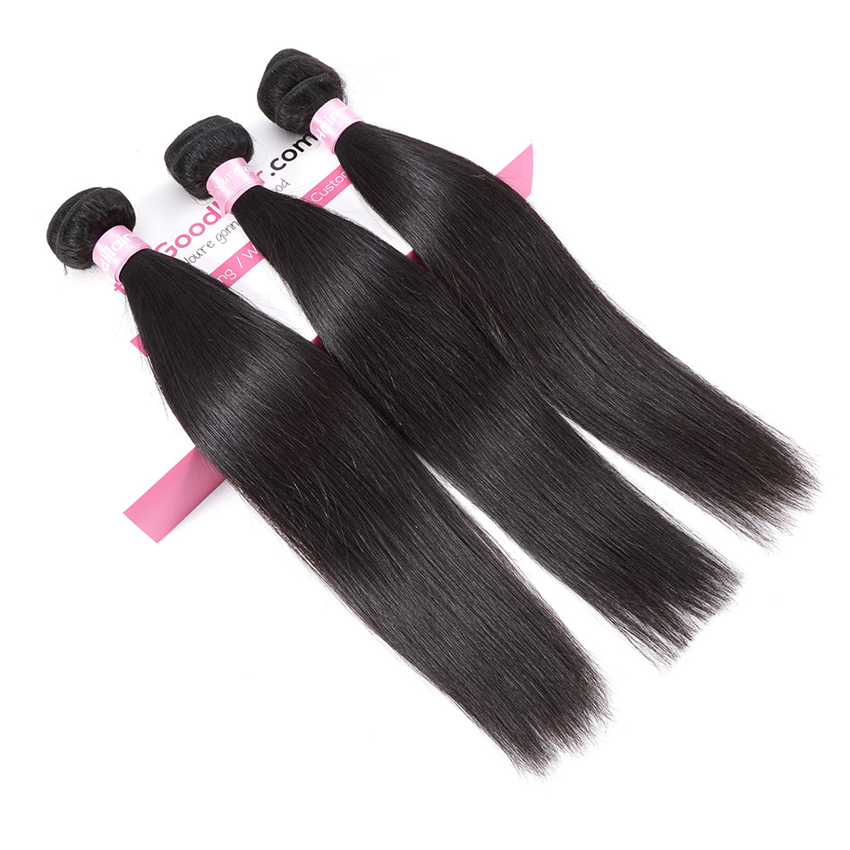 7A 3 Bundles Brazilian Hair With Frontal Straight