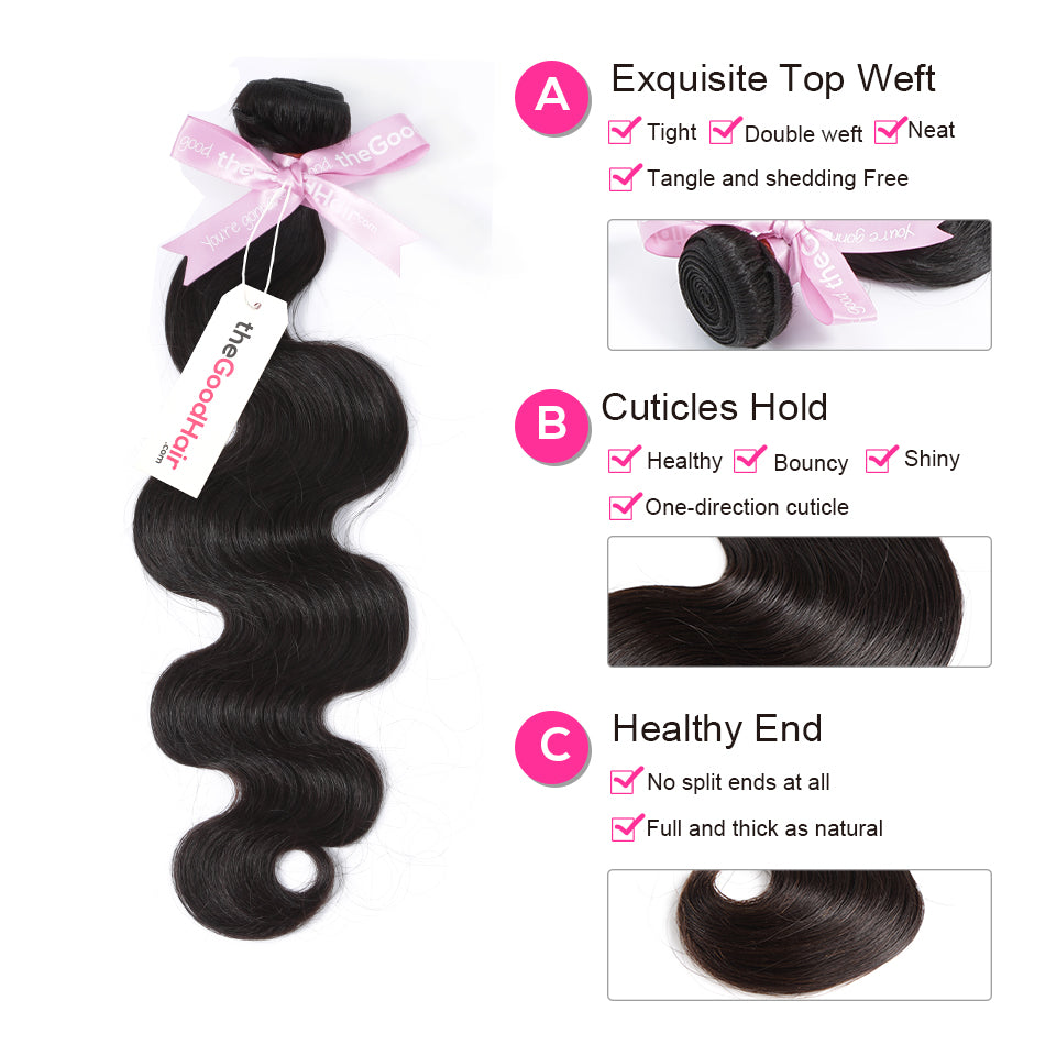 7A 3 Bundles Brazilian Hair With Frontal Body Wave