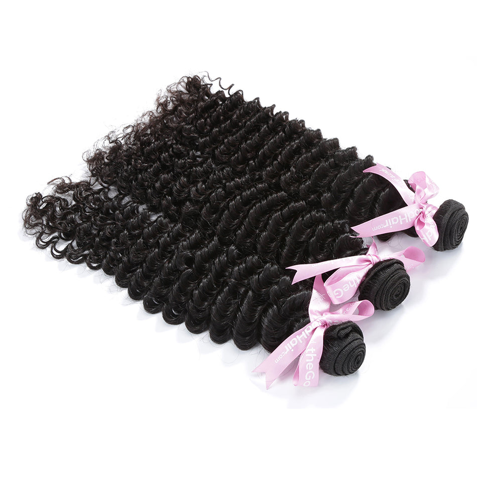 7A Hair Weave Peruvian Virgin Hair Deep Curly