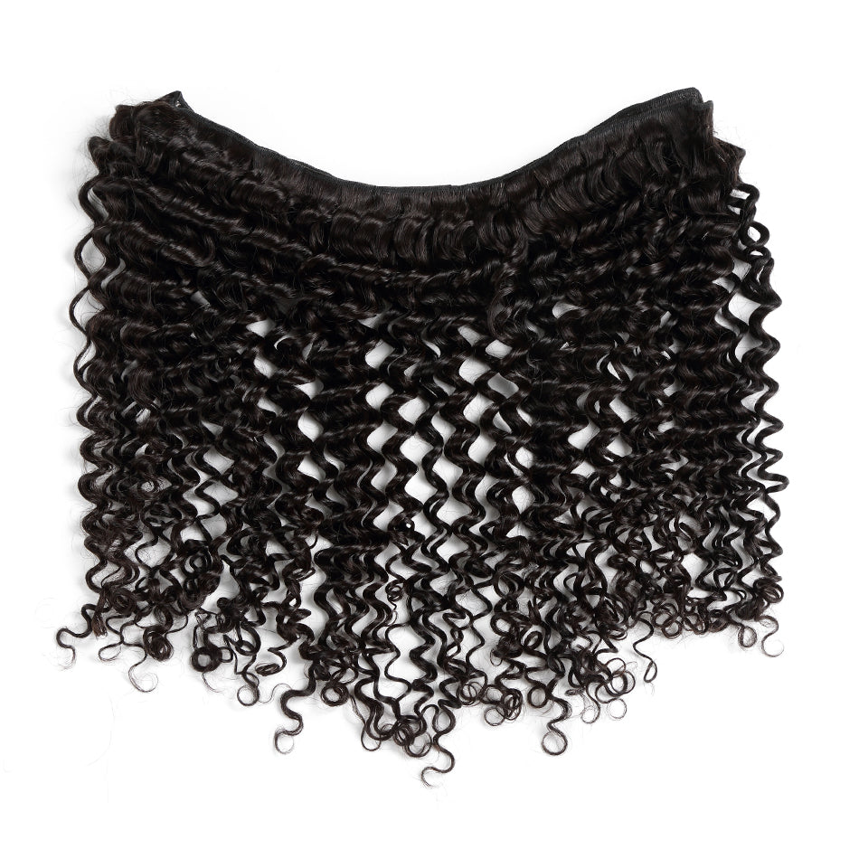 7A 3 Bundles Brazilian Hair With Frontal Deep Curly
