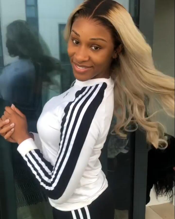 #1B/613 blonde body wave lace front wig human virgin hair