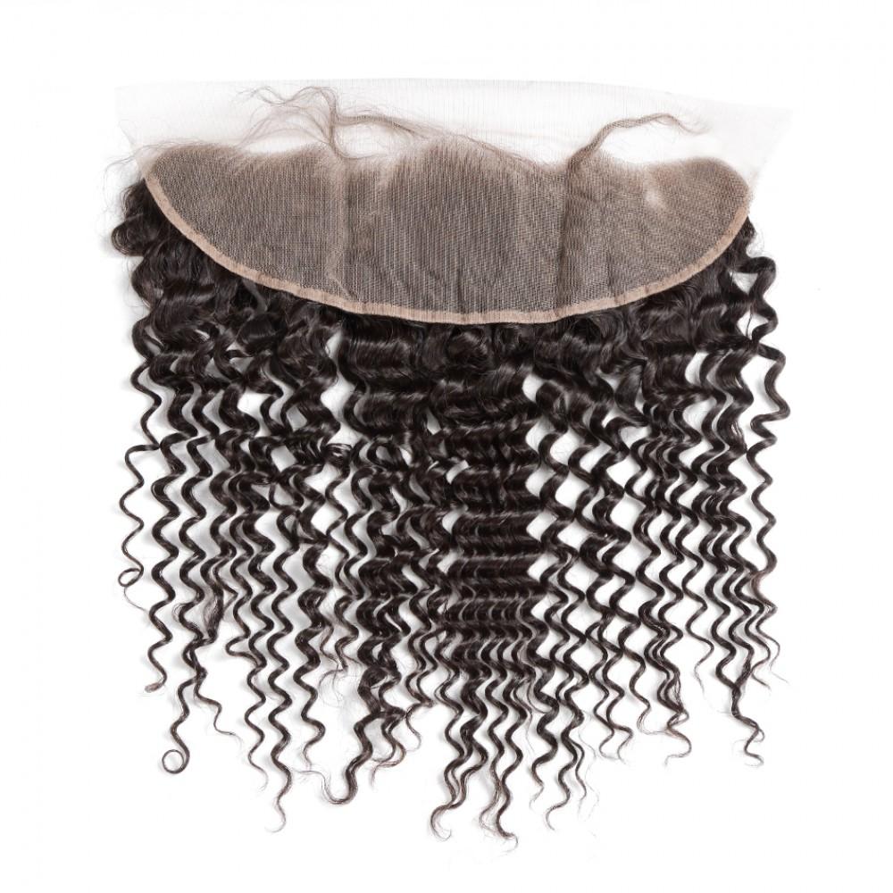 7A 4 Bundles Brazilian Hair With Frontal Deep Wave