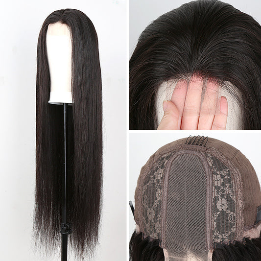 2x6 Lace Front Human Hair Wigs Pre Plucked Brazilian Straight Frontal Wig