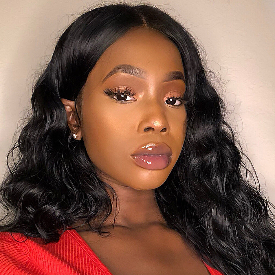 250% High density frontal lace wig pre plucked loose wave