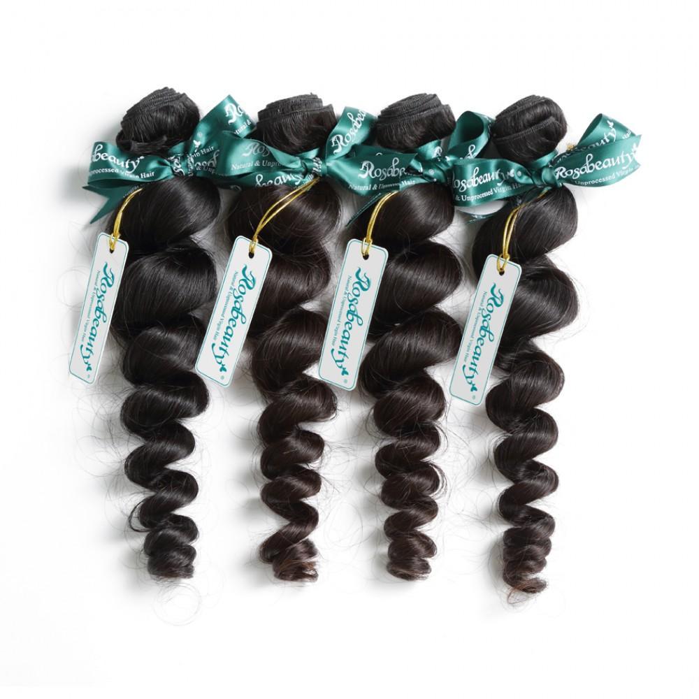 7A 4 Bundles Hair Weave Brazilian Hair With Lace Closure Loose Wave