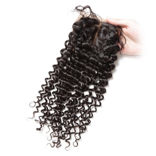 4X4 Silk Base Closure Brazilian Hair Deep wave