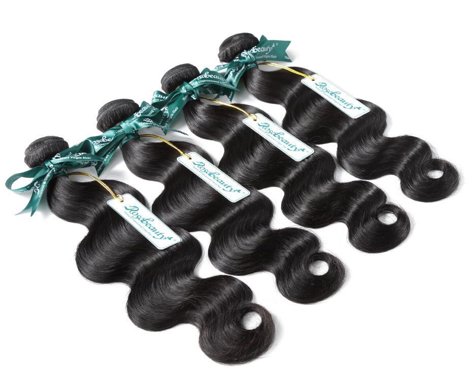7A 4 Bundles Hair Weave Brazilian Hair With Lace Closure Body Wave