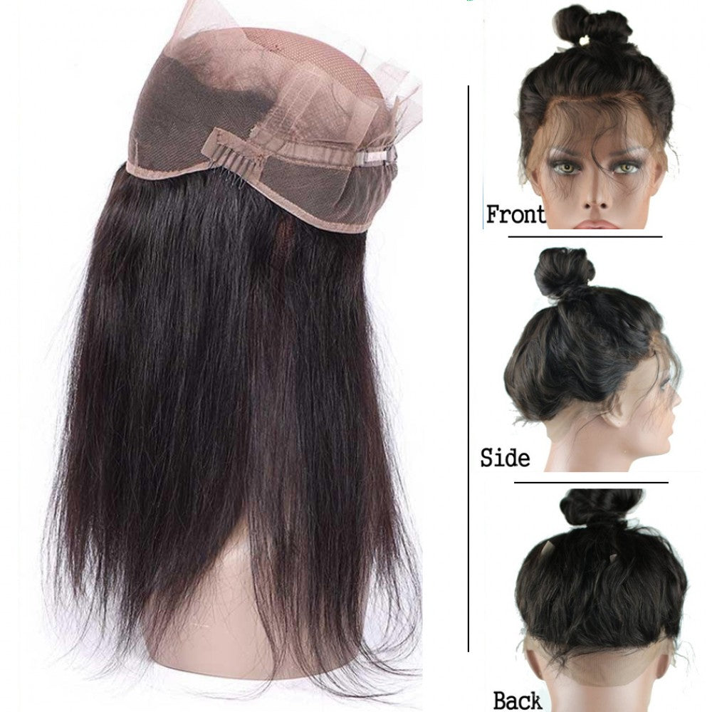 360 Lace Frontal Brazilian Hair Natural Straight