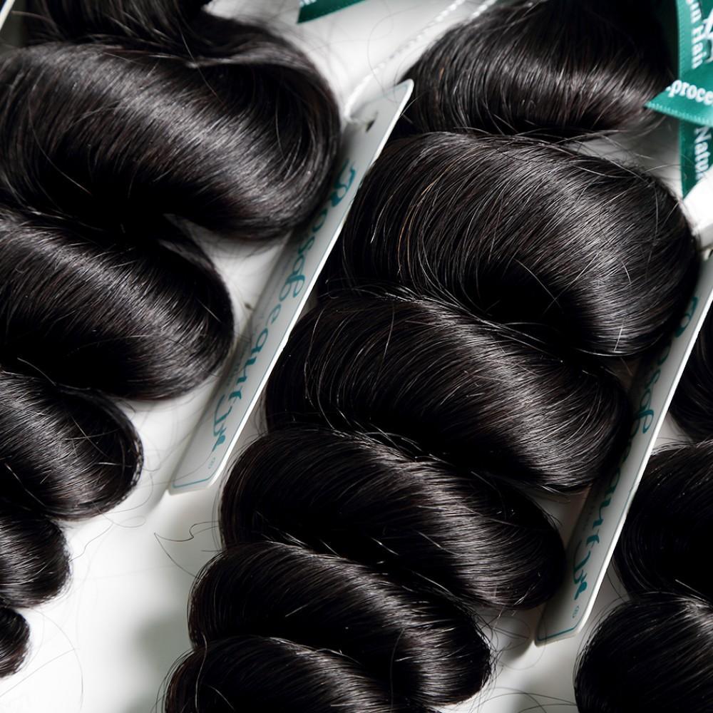 7A 4 Bundles Hair Weave Brazilian Hair With Lace Closure Loose Wave