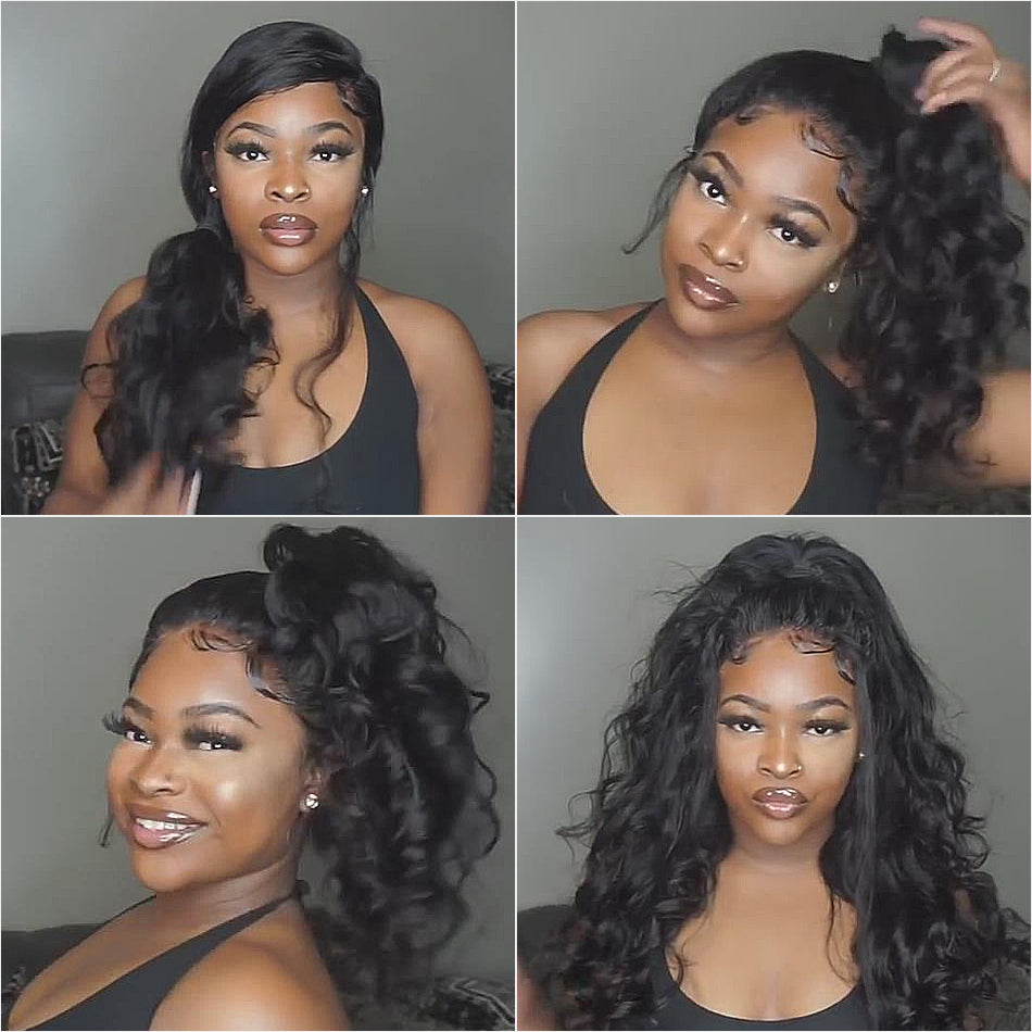 250% density breathable 360 lace wig pre plucked loose wave