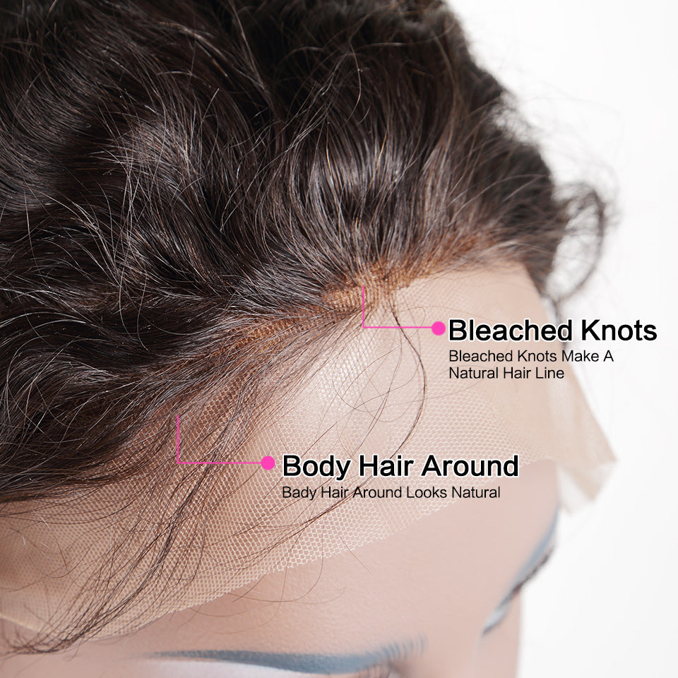 250% High density frontal lace wig pre plucked loose wave