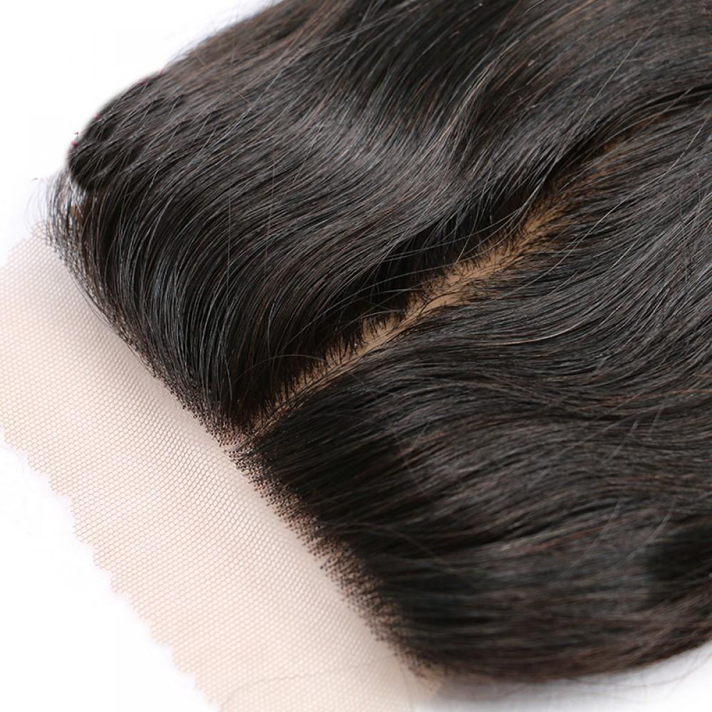 4X4 Silk Base Closure Brazilian Hair Natural Straight