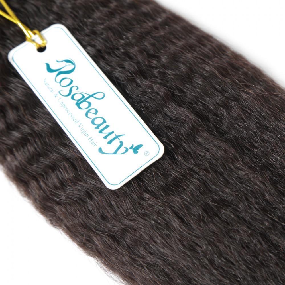 7A 2 Bundles Brazilian Hair with Frontal Kinky Straight