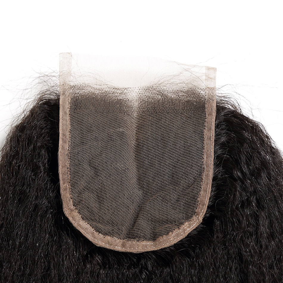 4x4 lace closure brazilian hair Kinky Straight