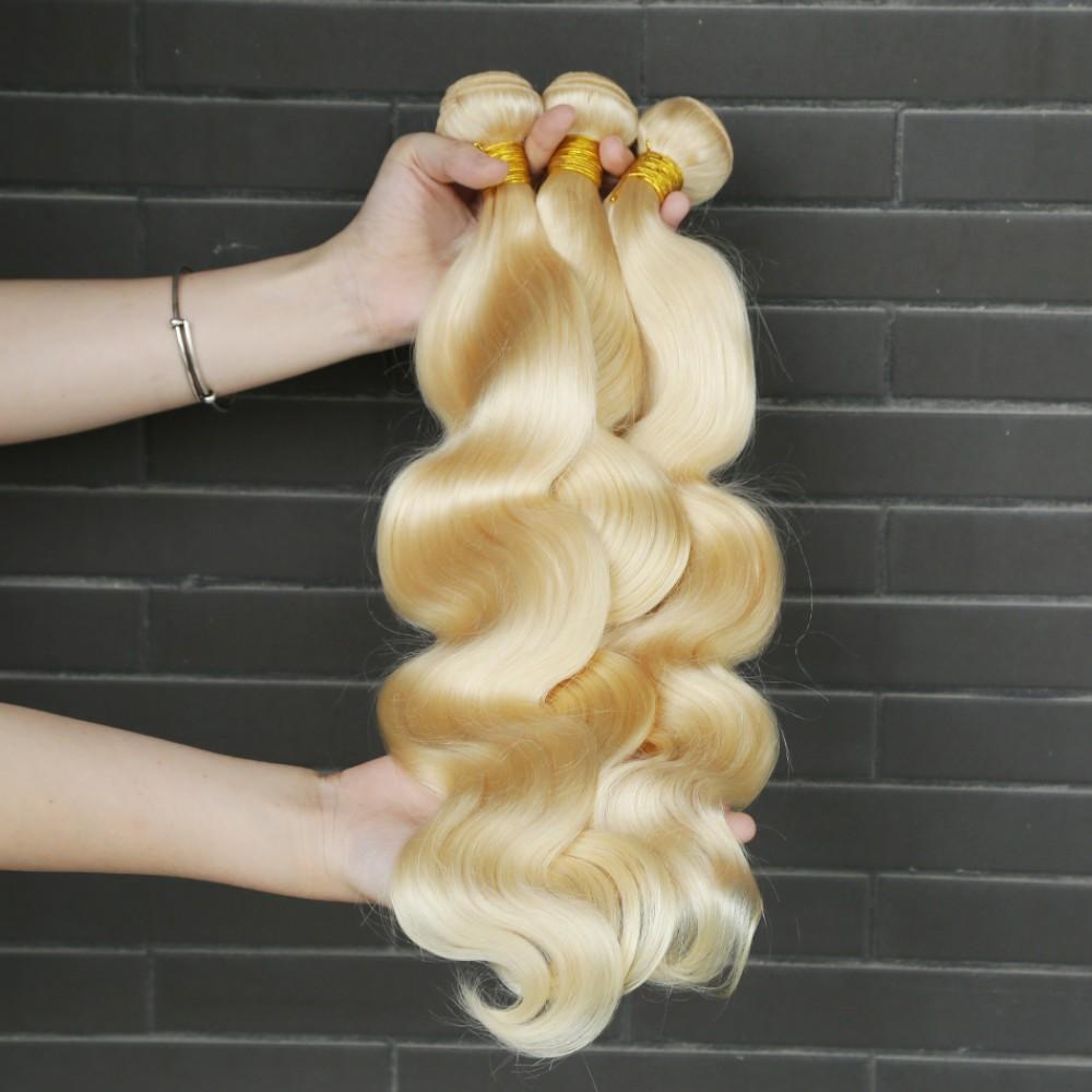 8A #613 Blonde Body Wave Hair Bundles  1-3 Bundles