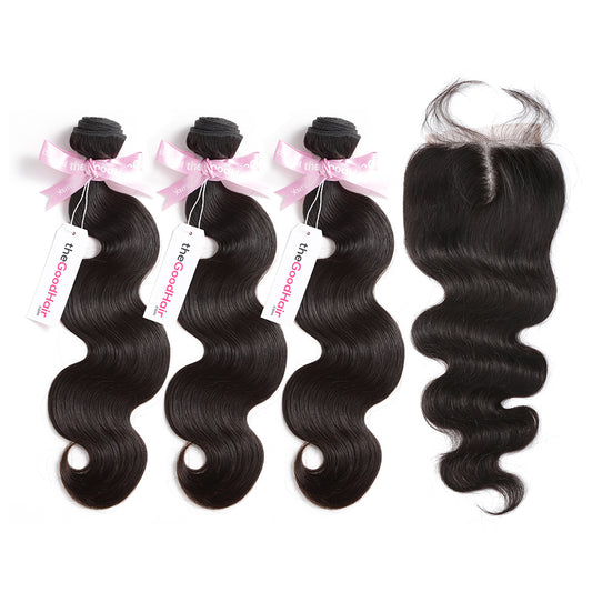 7A 3 Bundles Hair Weave Brazilian Hair With Lace Closure Body Wave