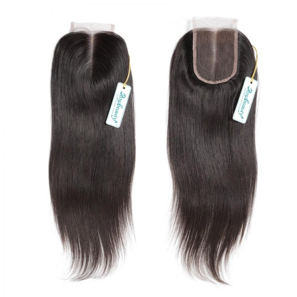 7A 4 Bundles Hair Weave Brazilian Hair With Lace Closure Straight