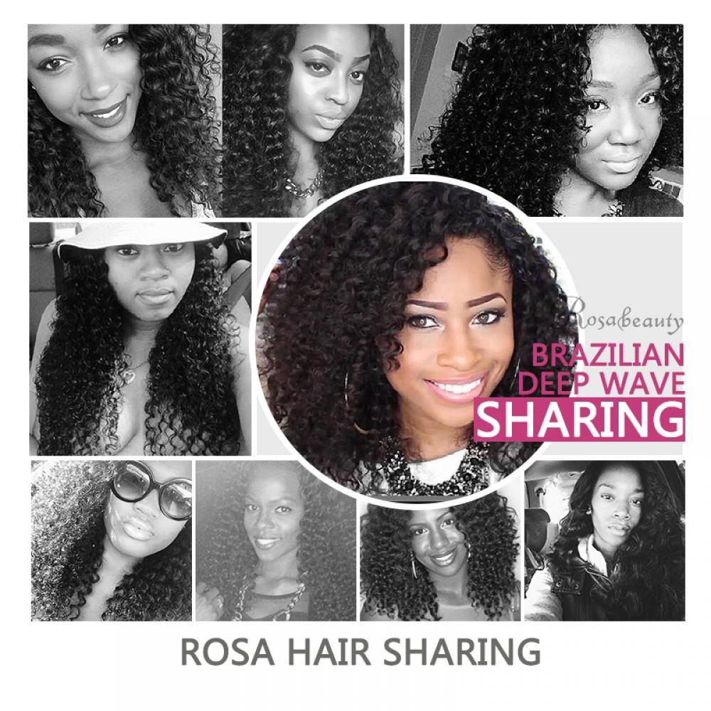 7A 4 Bundles Hair Weave Brazilian Hair With Silk Base Closure Deep Wave