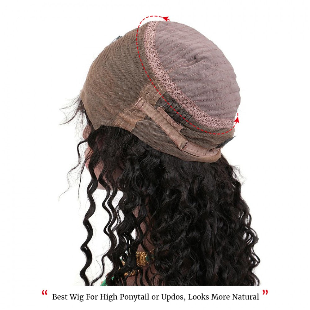 180% Density Breathable 360 Lace Wig Pre Plucked Deep Curly