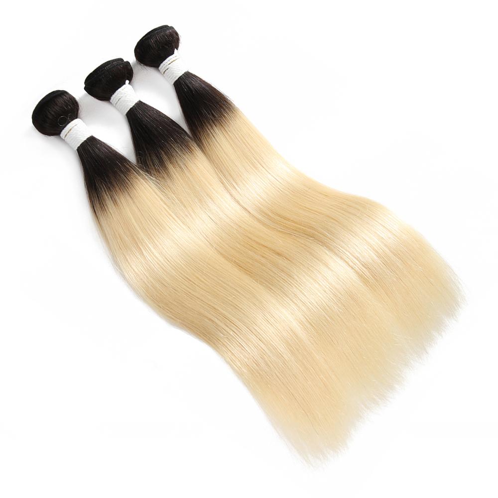 8A #T1B/613 Straight Hair Bundles 3:7
