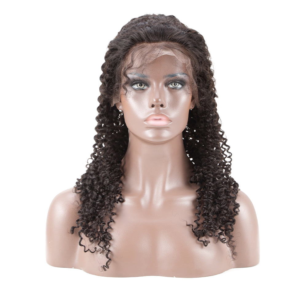 150% Human Hair Kinky Curly Front Lace Wig  with Baby Hair